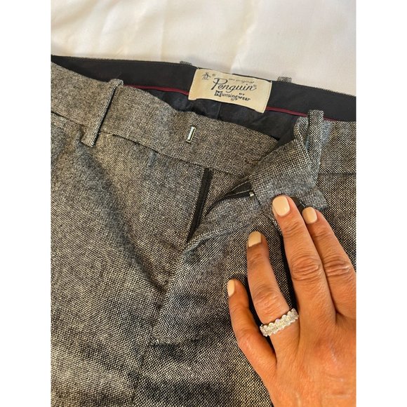 Penguin by Munsingwear Polyester Wool Chino Pants Black White Blend Size 32 x32 - Picture 4 of 7